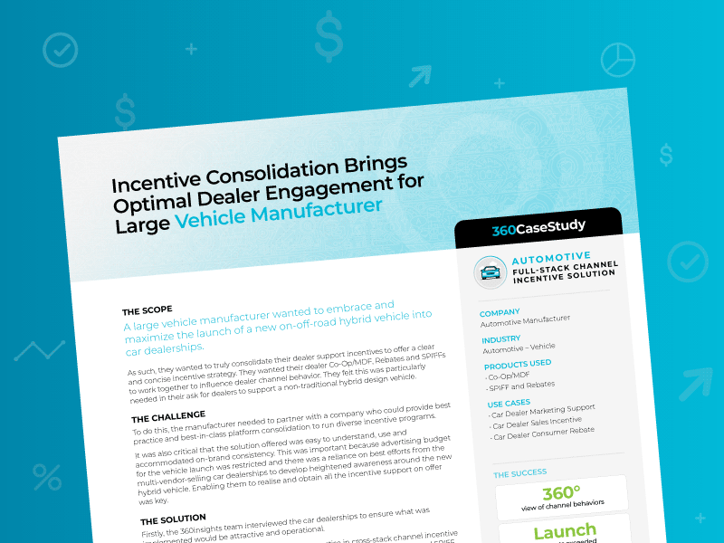 Automotive: Manufacturer Full Stack Channel Incentive Automotive: Manufacturer Full Stack Channel Incentive